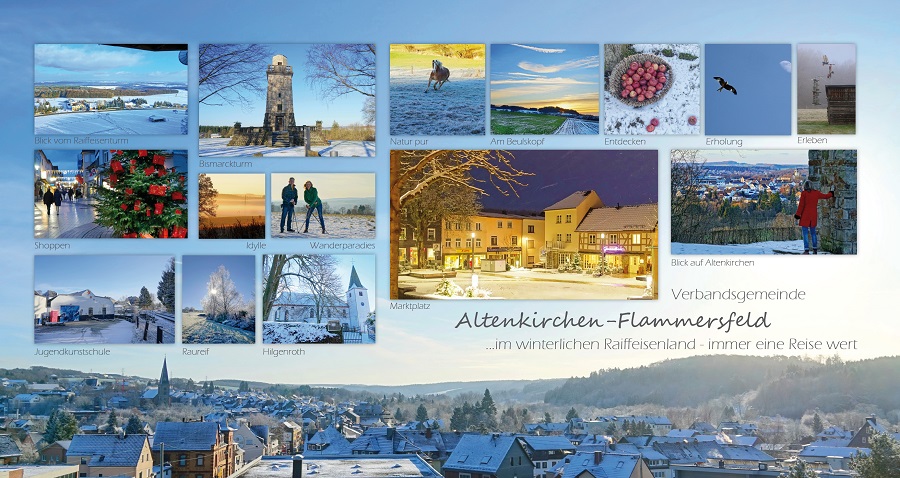 Postkarte: Winterliche Weihnachtsgre aus dem Raiffeisenland