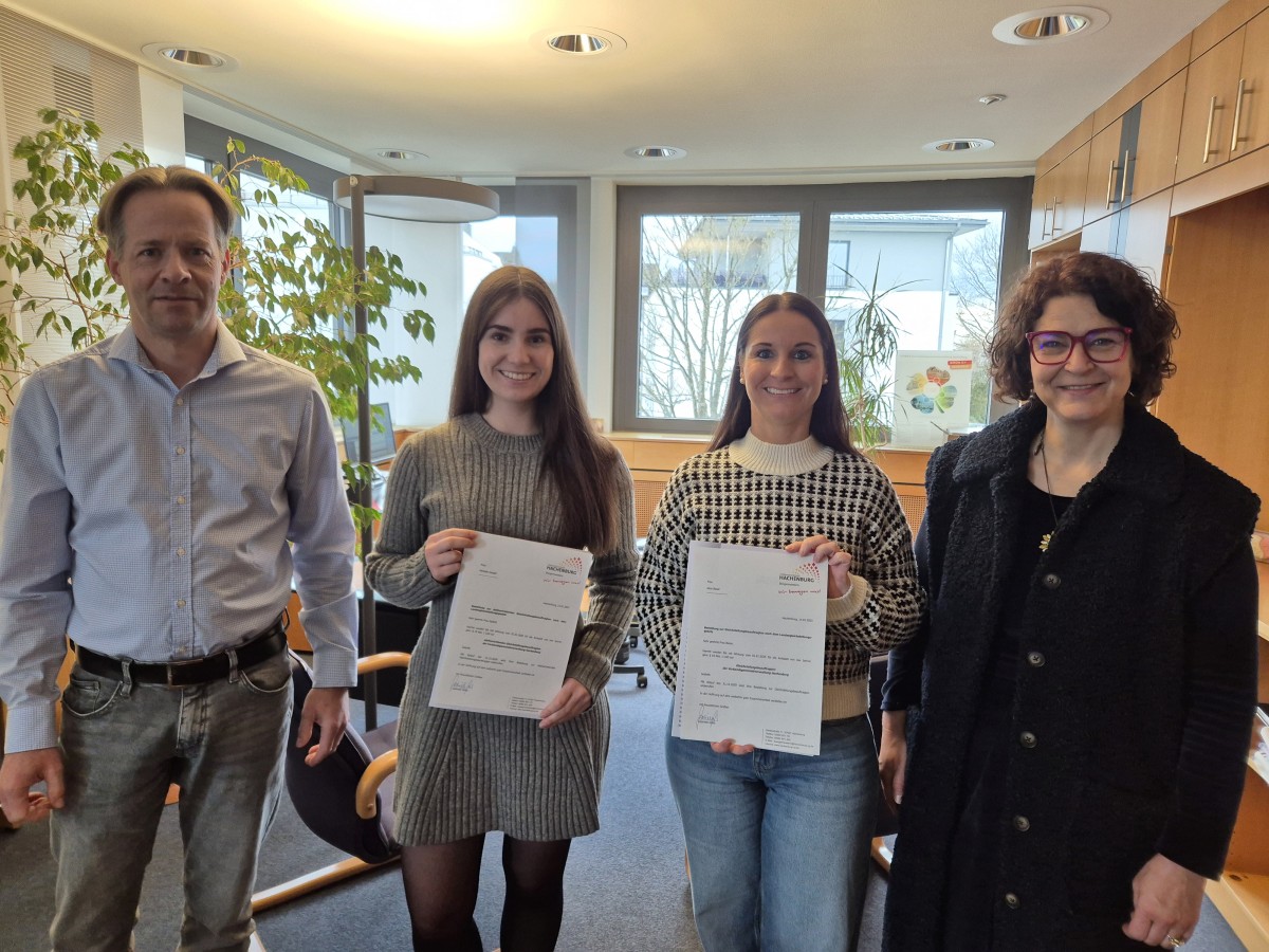 Marco Drner, Michelle Gastall, Alice Basar und Gabriele Greis (Foto: Verbandsgemeindeverwaltung Hachenburg)