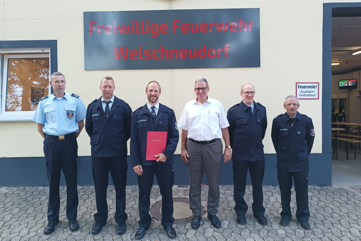 Freiwillige Feuerwehr Welschneudorf: Dirk Schuster als stellvertretender Wehrfhrer wiedergewhlt