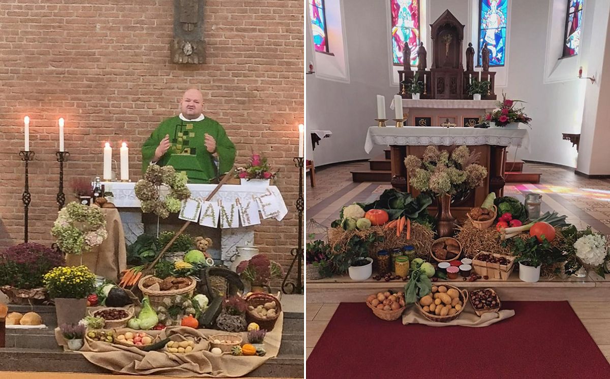 In den beiden katholischen Kirchen der Ortsgemeinde Katzwinkel wurde Erntedank wrdevoll gefeiert. (Fotos: Kirchengemeinde) 