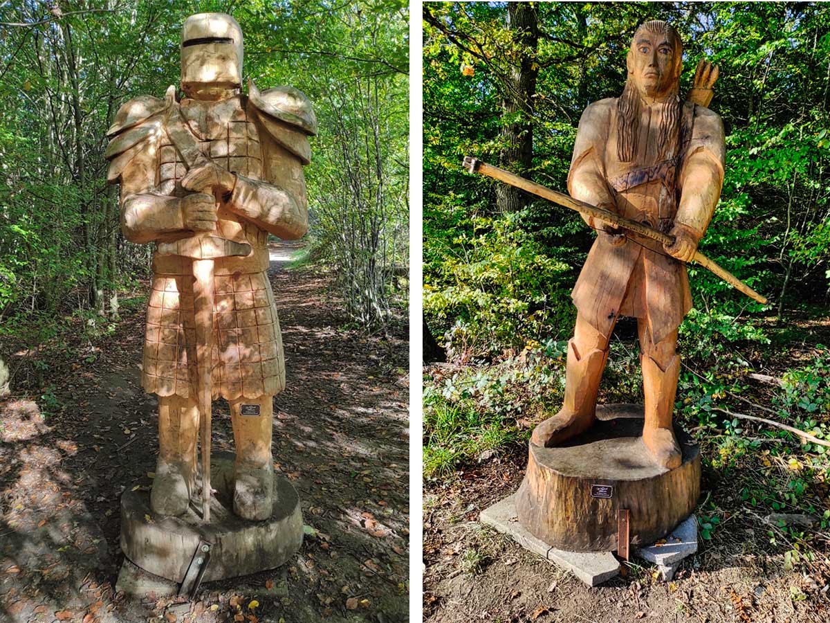 Zahlreiche Holzfiguren sumen den Wegesrand des Auenlandwegs. (Fotos: Axel Griebling)