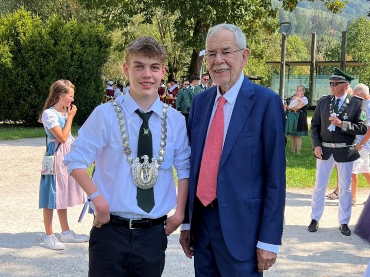 Mario Bender, Bundesschtzenprinz, und Alexander Van der Bellen, Bundesprsident sterreich (Foto: Klaus-Jrgen Griese)