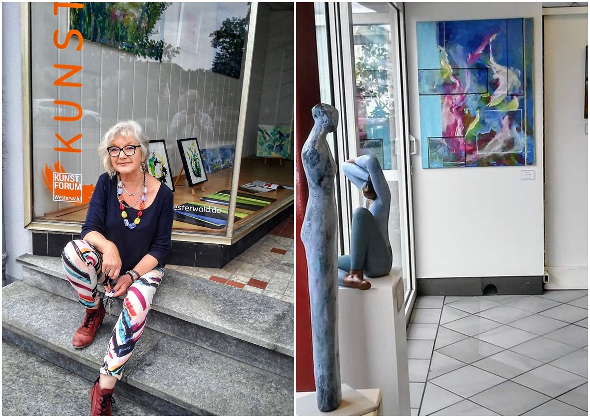 Petra Moser zeigt ihre Arbeiten im Schaufenster des KUNSTFORUM WW in Altenkirchen. (Fotos: Petra Moser)