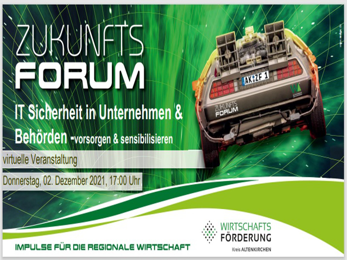 Wirtschaftsfrderung Altenkirchen ldt zum 6. Zukunftsforum am 2. Dezember 