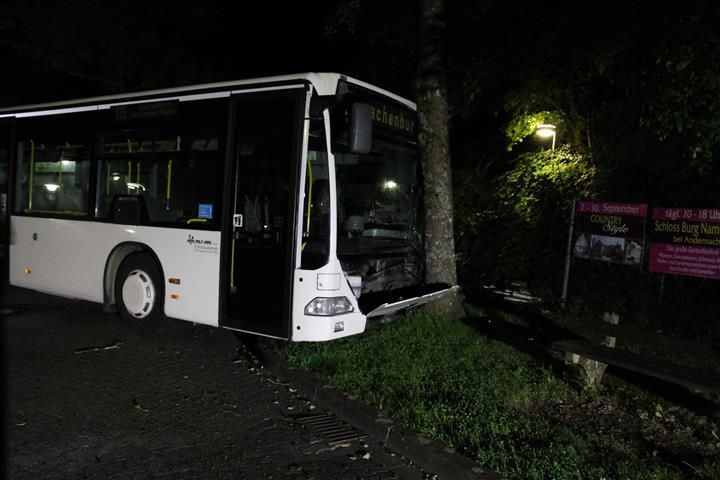 Geklauten Bus gegen Baum gesetzt