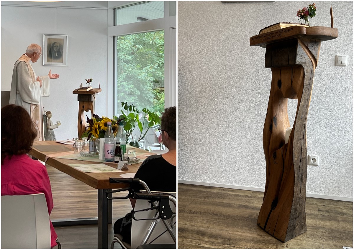 Berhrender Moment des Gedenkens: Gedenkstele im Hospiz St. Thomas in Dernbach eingesegnet