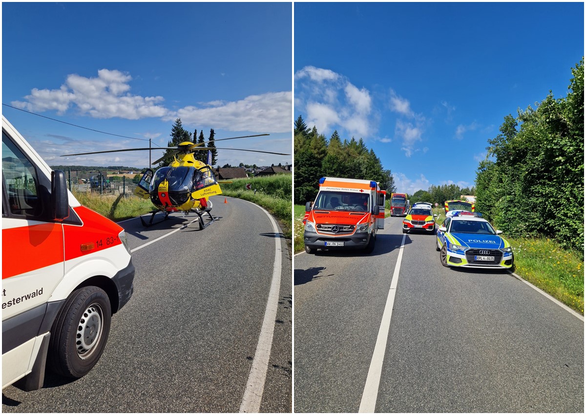 Aktualisiert: Schwerer Motorradunfall auf der L265 bei Drrholz - Strae zeitweise vollgesperrt