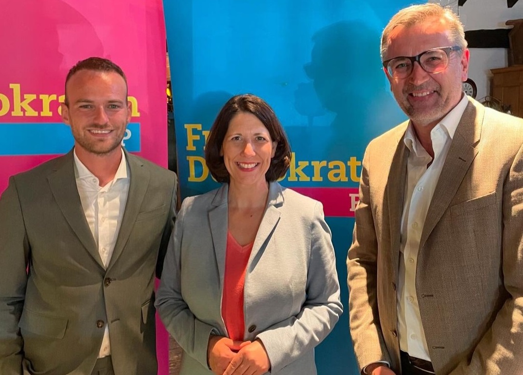 Dr. Christian Chahem (Kreisvorsitzender FDP), Daniela Schmitt, Dr. Klaus Kohlhas (Mitglied Kreistag FDP) (Foto: FDP)