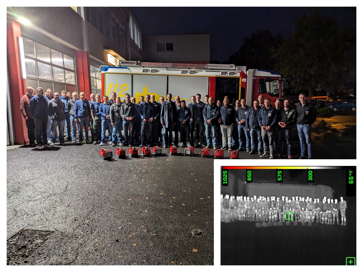 Die Feuerwehren waren ins Gertehaus in Montabaur gekommen, um ihre neuen Wrmebildkameras und Akku-Leuchten in Empfang zu nehmen. (Foto: Feuerwehren der VG Montabaur)