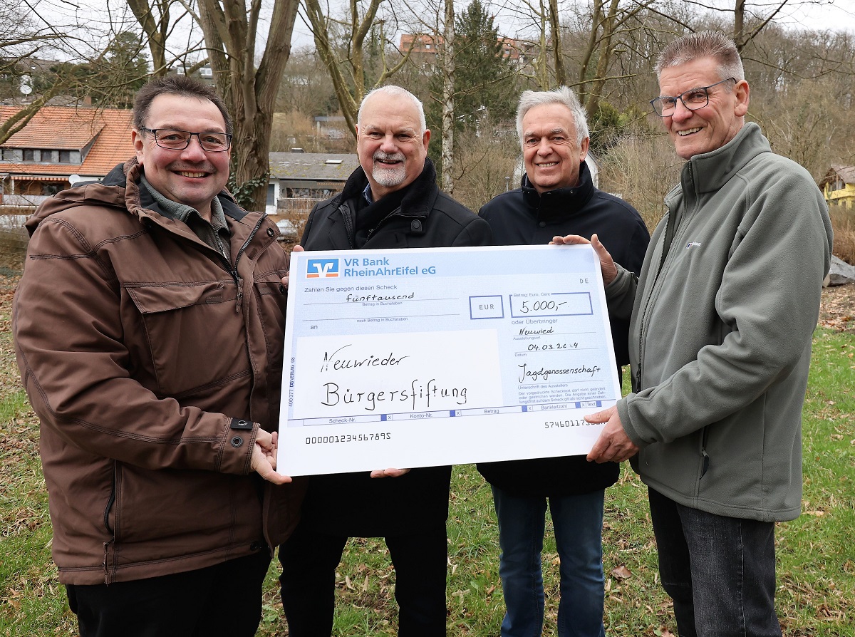 v.l.n.r. Holger Stertz, Rolf Lhmar, Georg Klare und Dieter Funk (Foto: Jagdgenossenschaft Oberbieber)