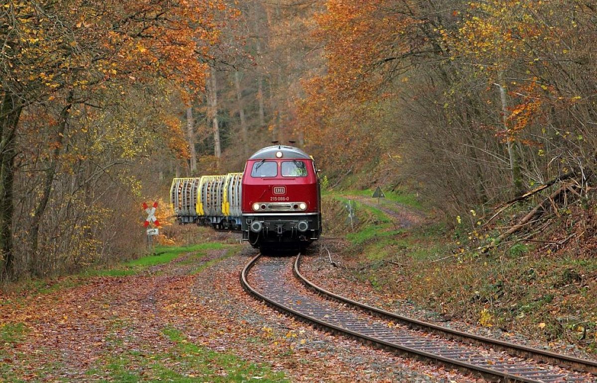 Holztransporte werden zum alltglichen Bild auf der Stammstrecke der Weba zwischen Scheuerfeld und mindestens Bahnhof Rosenheimer Lay gehren. (Foto: Carl-Otto Ames)