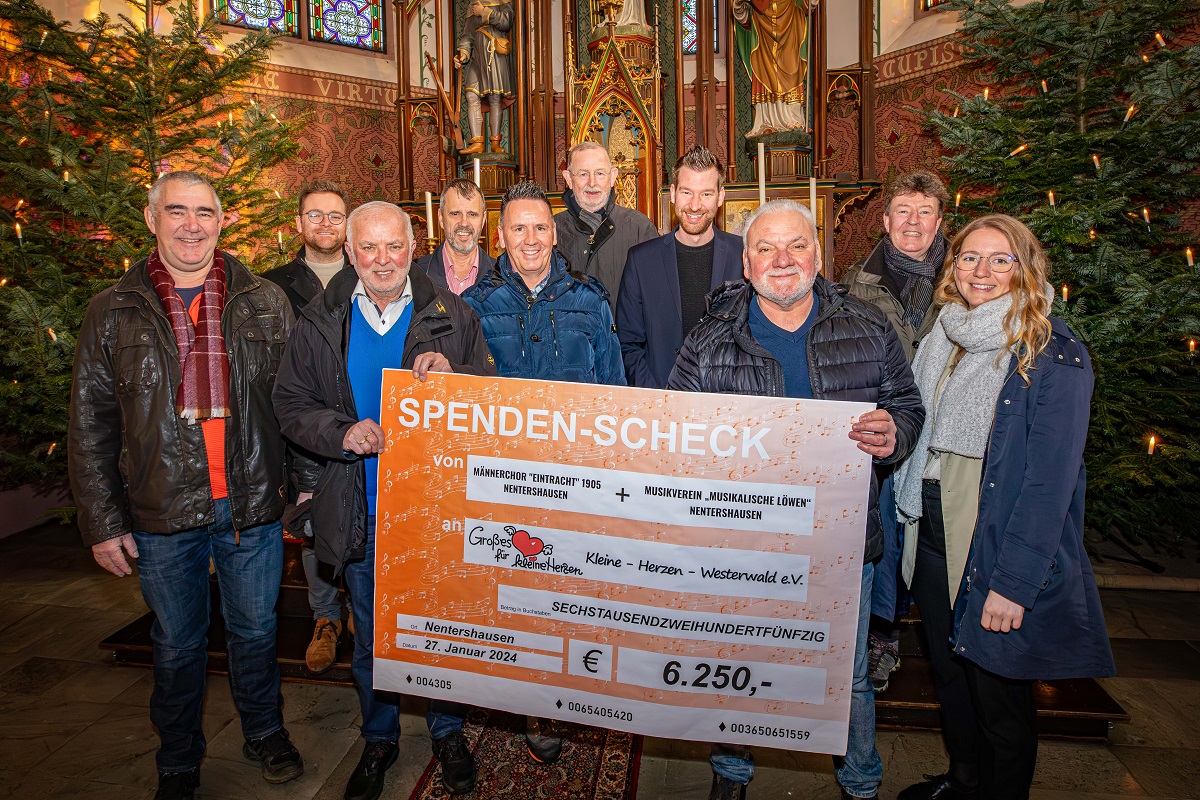 Nentershuser Musiker spenden an herzkranke Kinder - 6250 Euro fr "Kleine Herzen Westerwald"