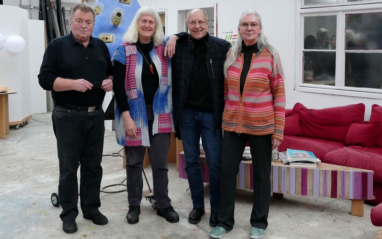 Von links: Friedhelm Zllner, Simone Levy, Martin Fandler und Helga Seelbach. (Foto: Bernd Hbel)