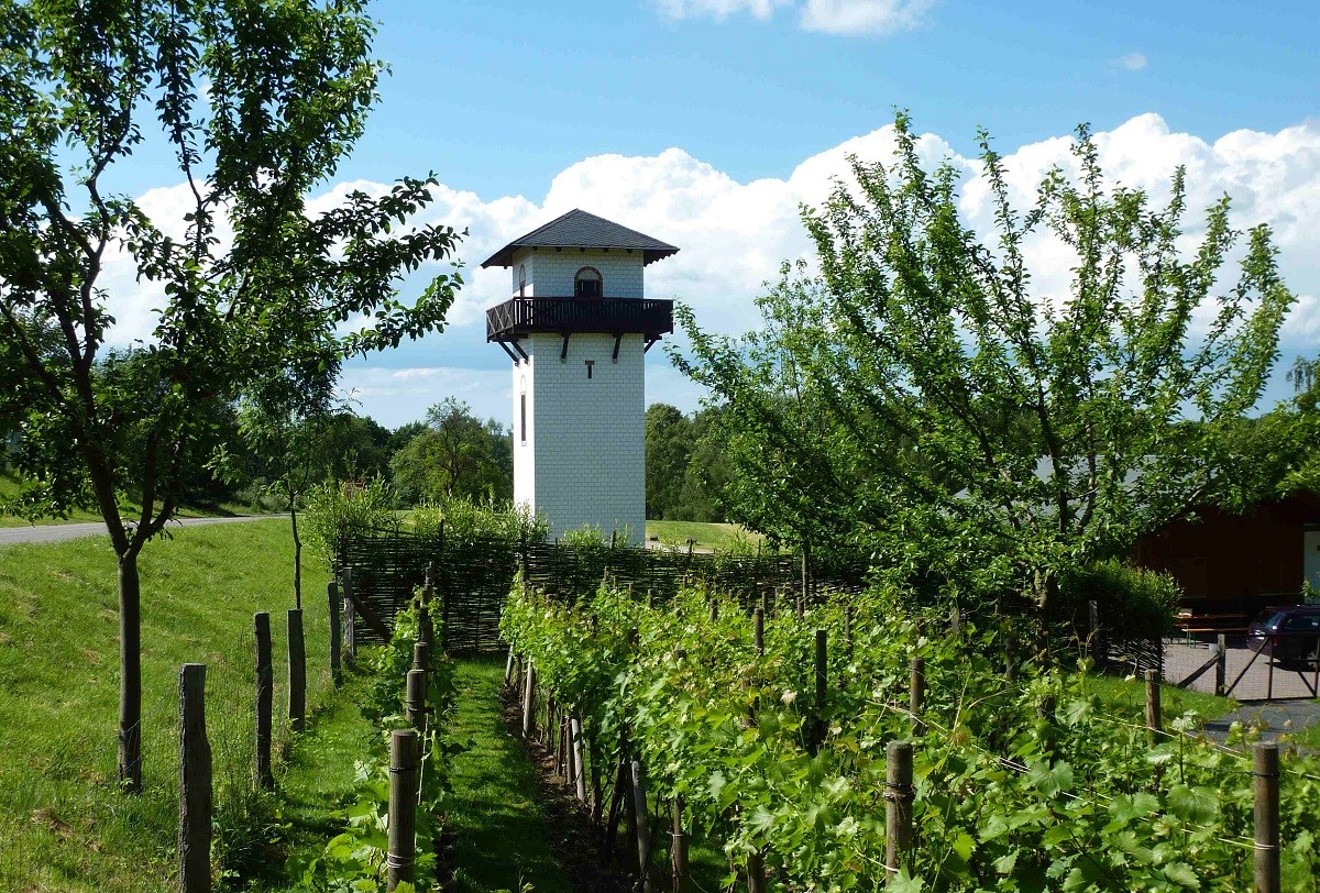 Von April bis einschlielich Oktober ist der Limesturm mit der Ausstellung "Von Rom zum Rhein" wieder fr Besucher zugnglich. (Foto: Frderkreis Limes im Westerwaldverein ZV Hillscheid)