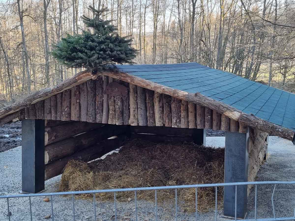 Der neue Mufflon-Unterstand. (Foto: Wildpark Bad Marienberg)