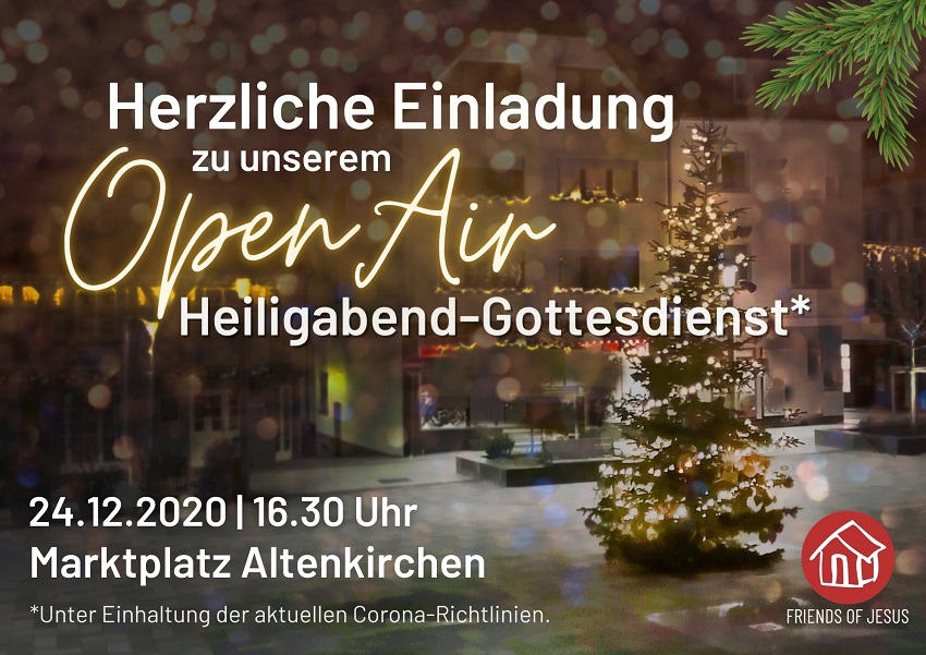 Open Air Heiligabend-Gottesdienst auf dem Marktplatz Altenkirchen