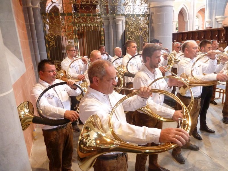 Jagdhornblser im KLoster Marienstatt. Fotos: Reinhard Panthel