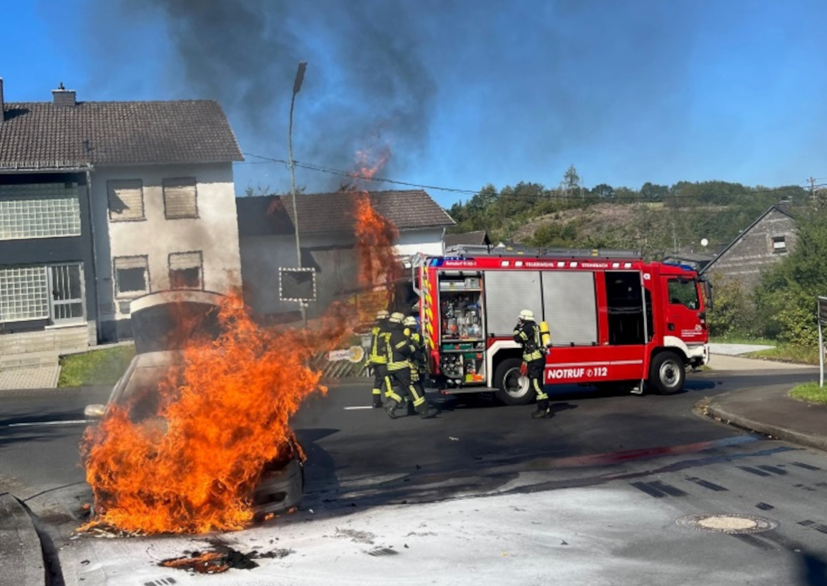 Fahrzeugbrand in Steinebach/Sieg (Foto: Feuerwehr)