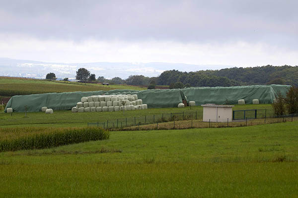 Rechts im Vordergrund ist das Wasserhuschen zu sehen und direkt dahinter sind die verpackten Silageballen gelagert. Fotos: Wolfgang Tischler