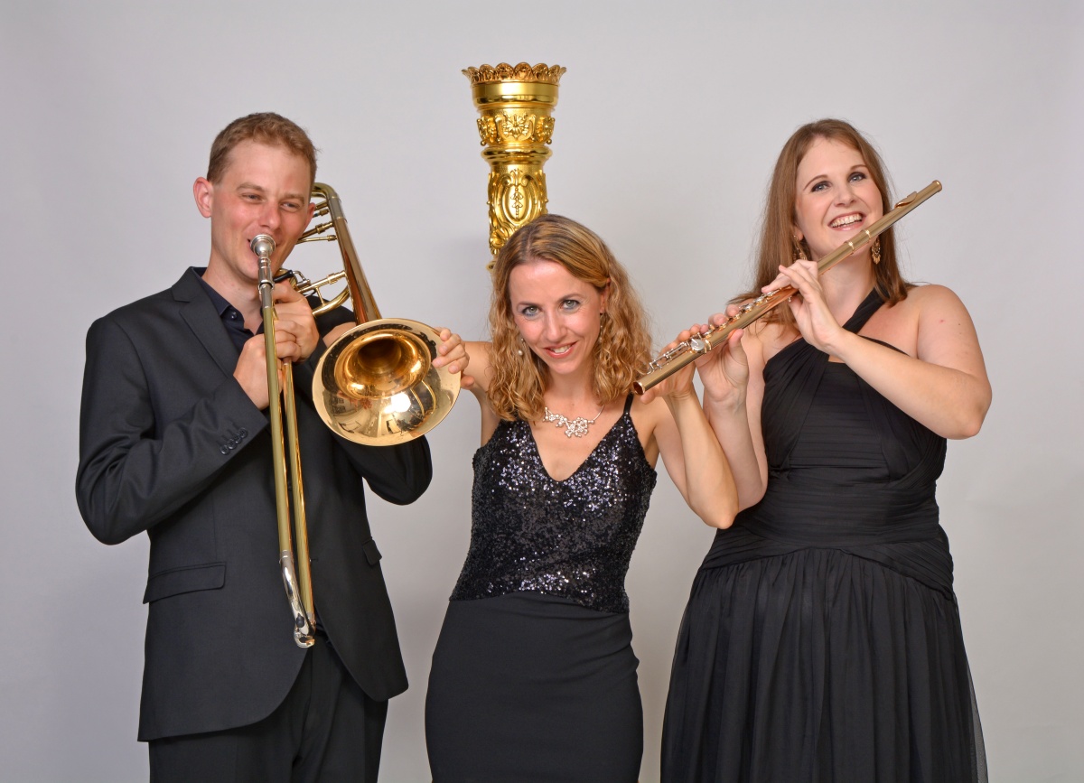 Matthias Nassauer, Emilie Jaulmes und Janine Schllhorn bilden das Ensemble Glissando Stuttgart (Foto: Marco Stalp/Verbandsgemeindeverwaltung Bad Marienberg