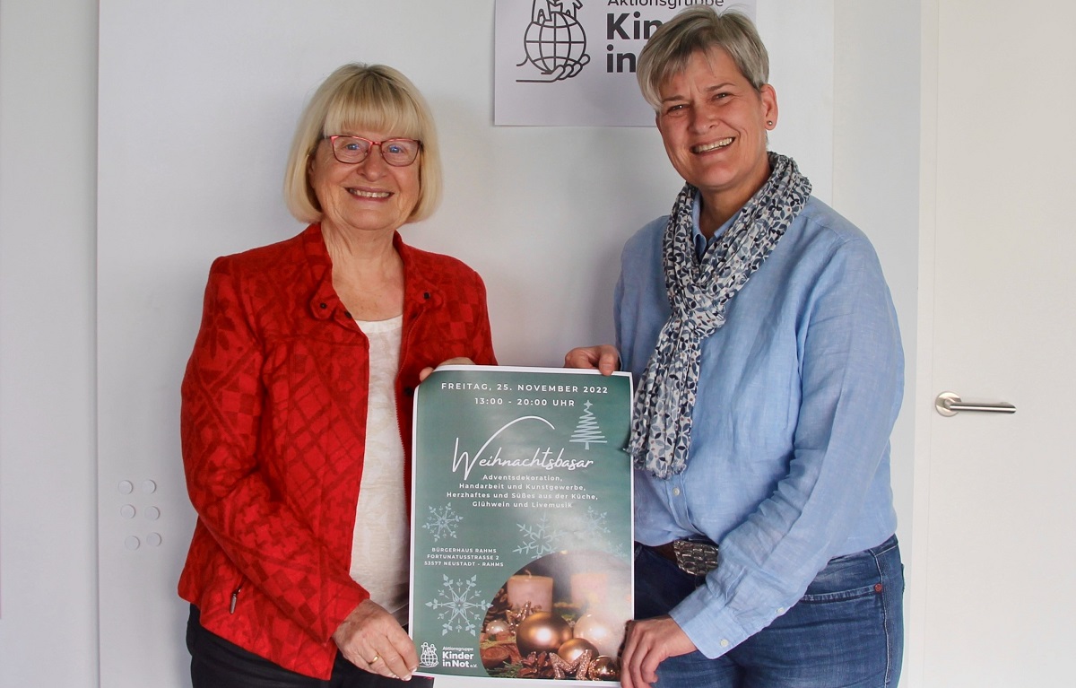 Gisela Wirtgen (Grnderin und Vorsitzende) und Claudia Kirschbaum (Marktorganisatorin) laden zum Weihnachtsbasar nach Rahms ein. (Foto: privat)