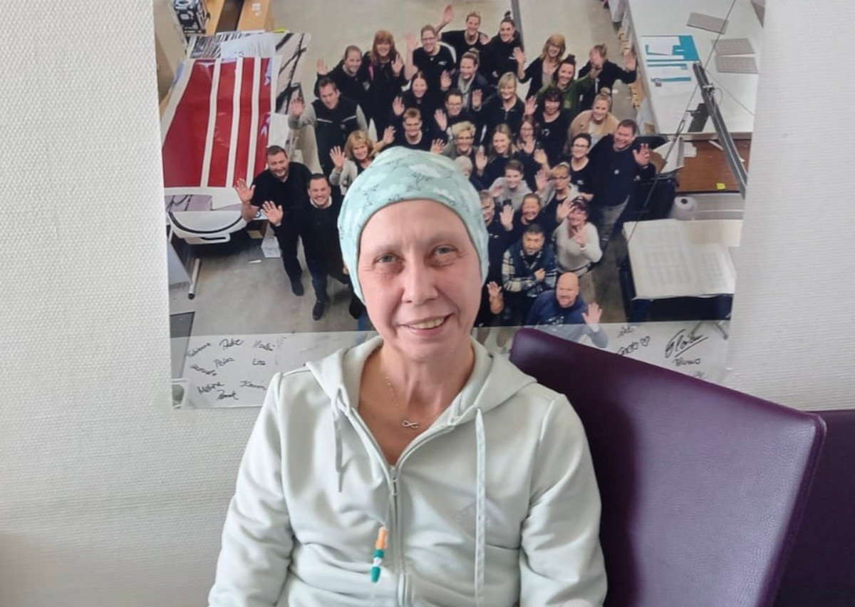 Anja im Krankenhaus in Siegen. Der dritte Chemoblock ist fr den Krper eine Tortur und ein Wechselbad der Gefhle. Doch Anja gibt nicht auf. Mut machen ihr ihre Untersttzer. (Foto: Privat)