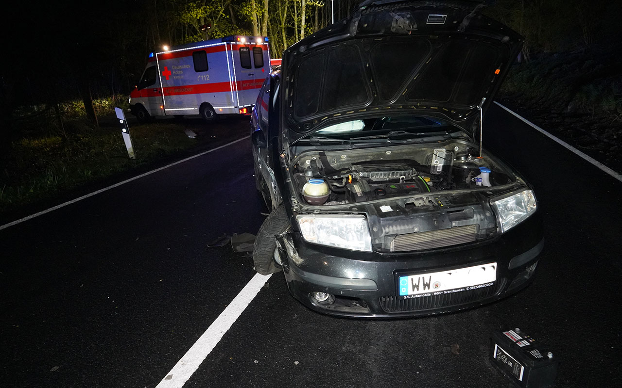 Isenburg: Hubschrauber suchte nach Fahrer eines verunfallten Autos