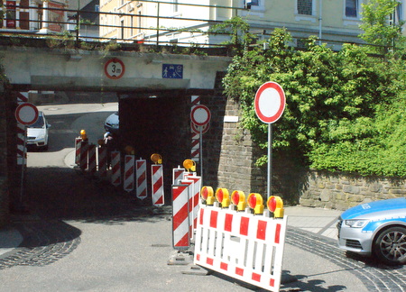 Betzdorfer Bahnunterfhrung nur in eine Richtung befahrbar