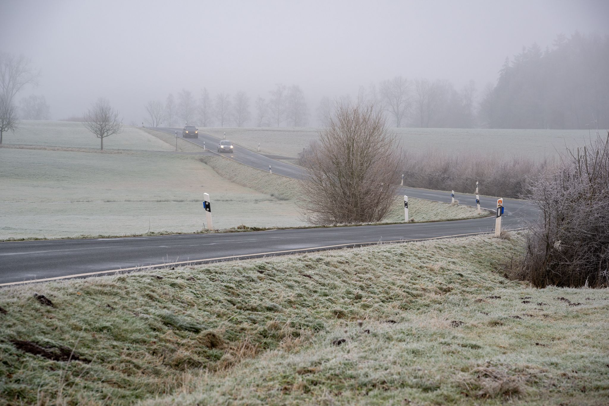 Die Meteorologen erwarten rtlich Gltte durch Reif. Foto: Harald Tittel/dpa