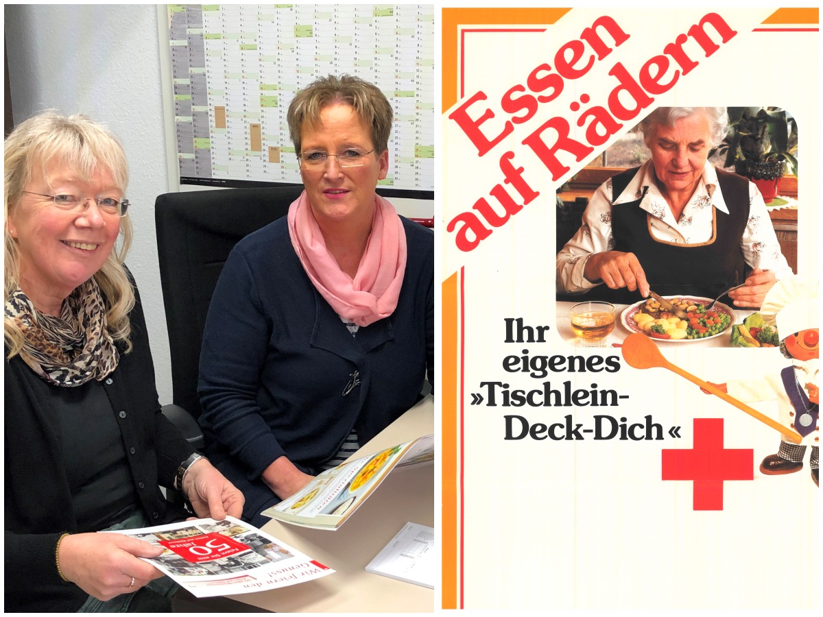 Die beiden DRK-Mitarbeiterinnen Helga Rttger (links) und Anne Schneider blicken auf die Entwicklung von "Essen-auf-Rdern" zurck. (Foto/Bild: DRK) 