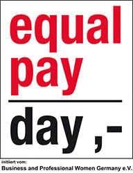 Der Equal Pay Day wurde 2008 auf Initiative des Business and Professional Women (BPW) Ger-many e.V. erstmals in Deutschland durchgefhrt. (Logo: BPW Germany e.V)