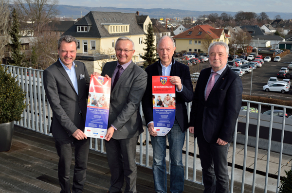 Stellten das Benefizkonzert der Meisterklasse vor (von links nach rechts): Lions-Prsident Prof. Dr. Richard Berger, 1. Kreisbeigeordneter und Jugendamtsdezernent fr den Landkreis Neuwied, Achim Hallerbach, Lions Activity-Beauftragter Wolfgang Sulzbacher und Lernpate Karl-Erwin Udert. Der Reinerls des Konzertes geht unter anderem an das Lernpatenprojekt des Landkreises Neuwied. Foto: Privat