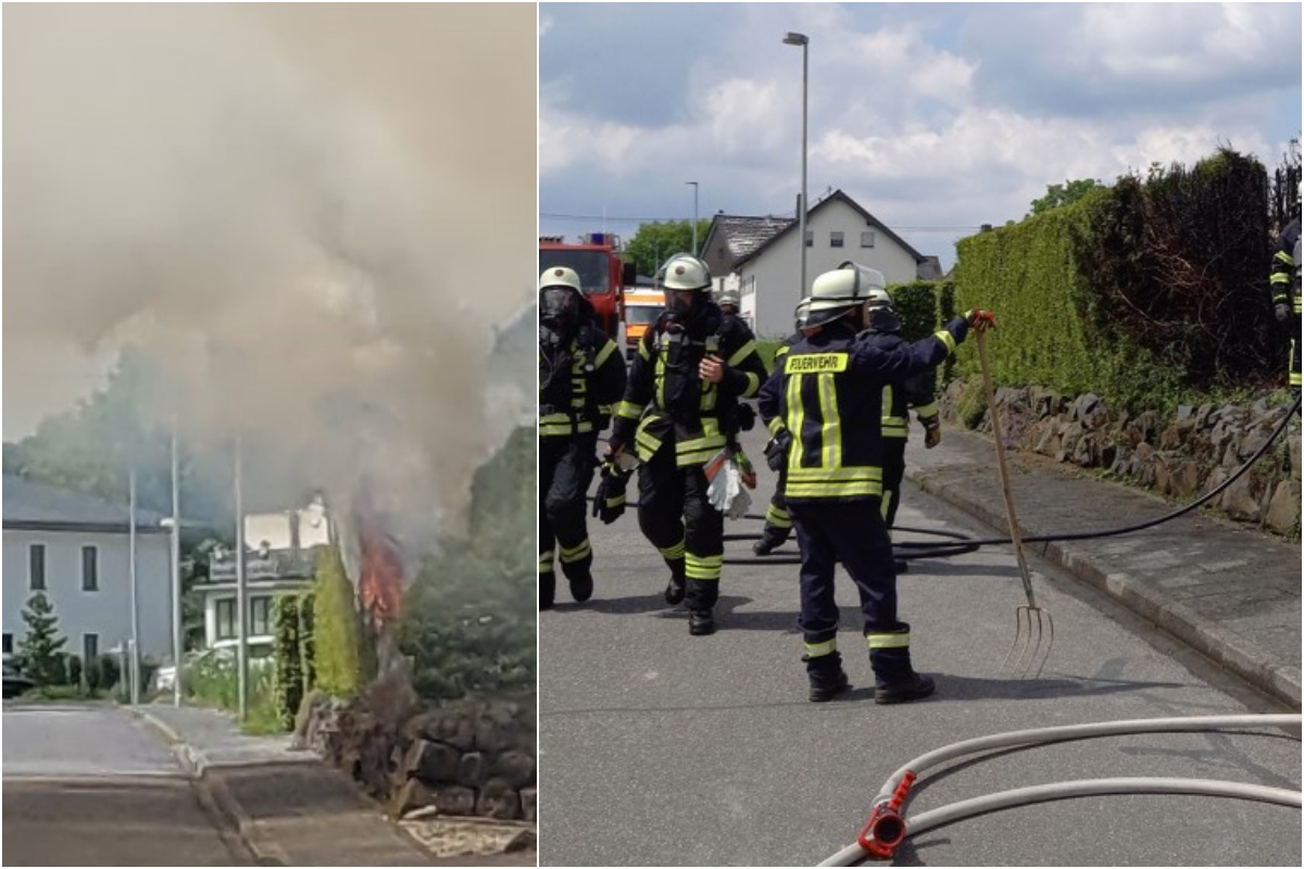 Heckenbrand in Kurtscheid: Schneller Einsatz der Feuerwehr