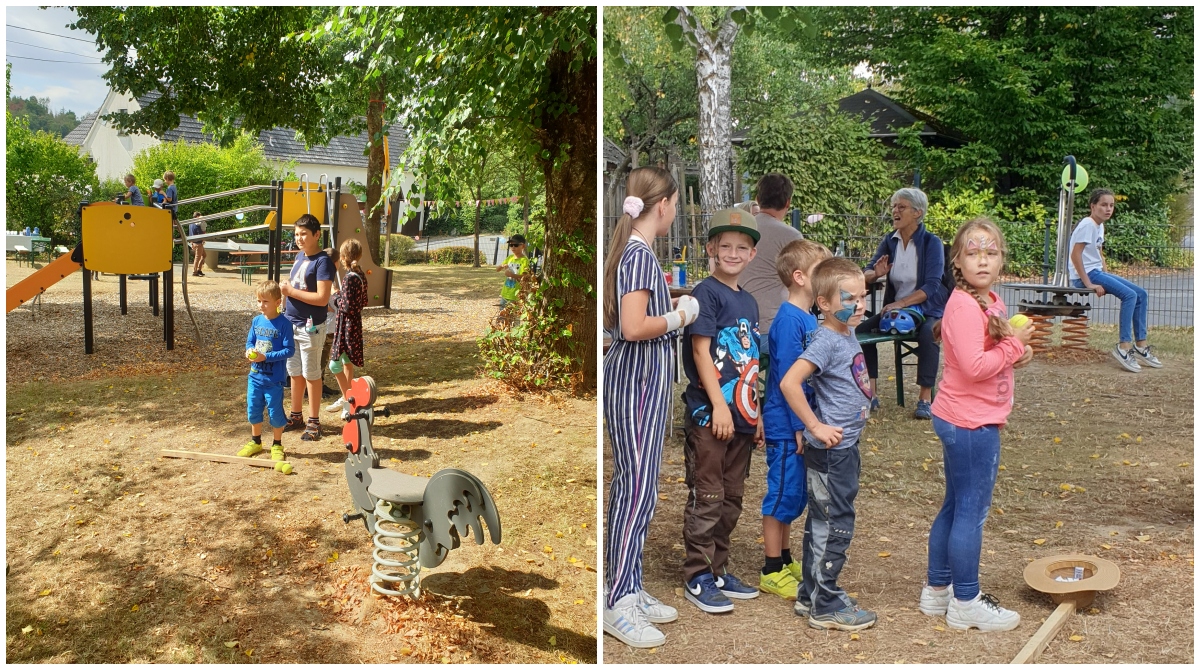 Rutschen, Klettern, Toben - Spielplatz Ingelbach am Dorfplatz offiziell eingeweiht
