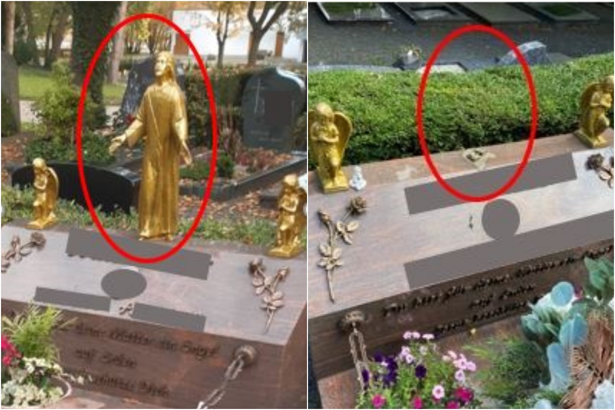 Diebstahl einer Jesus Statue vom Friedhof in Torney