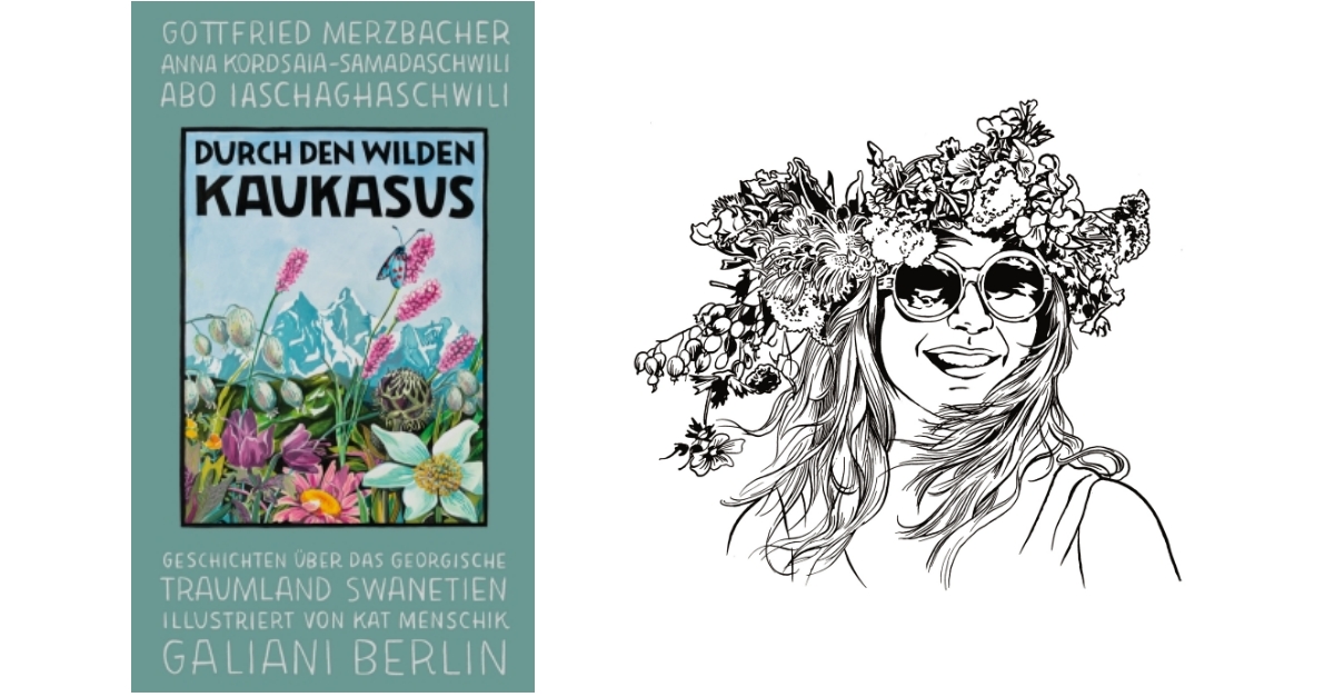 Kat Menschik liest im Kulturwerk Wissen aus dem von ihr illustrierten Buch "Durch den wilden Kaukasus". (Illustration: Kat Menschik)