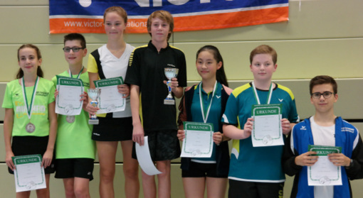 Erfolgreiche Badminton-Akteure der DJK Gebhardshain in Remagen. (Foto: Verein)