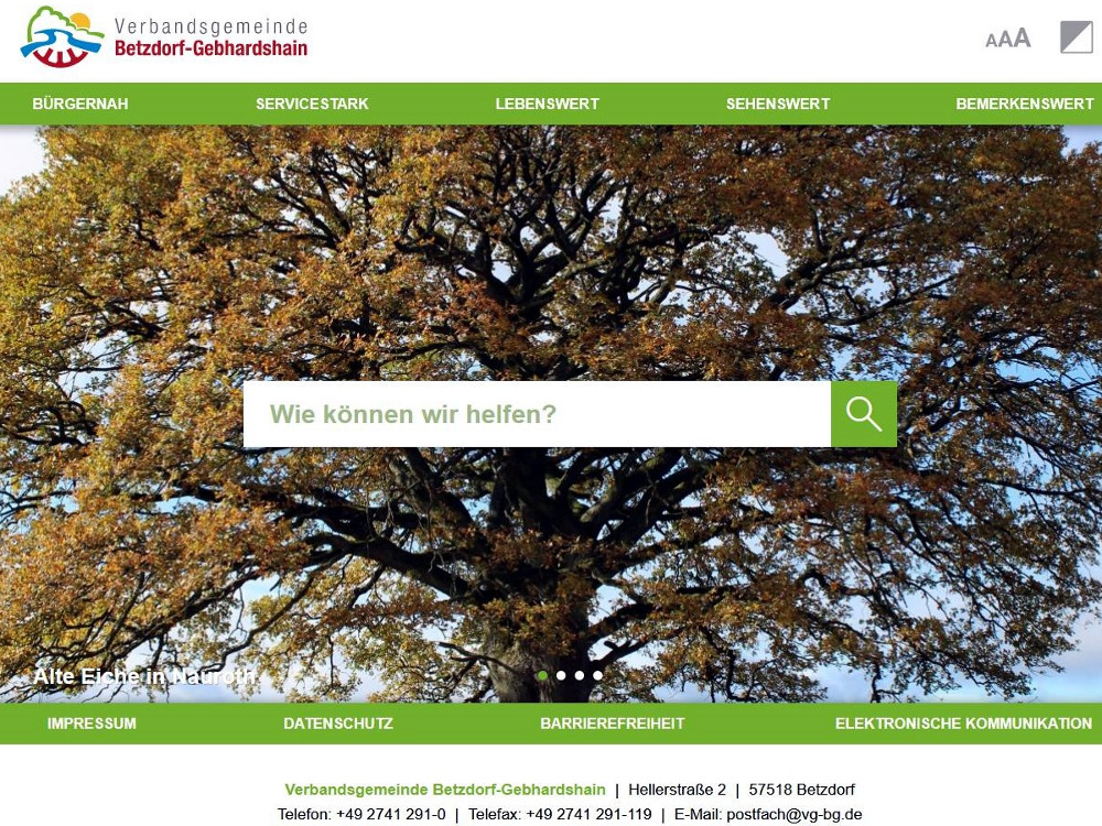 Neue Homepage der Verbandsgemeinde Betzdorf-Gebhardshain ist online