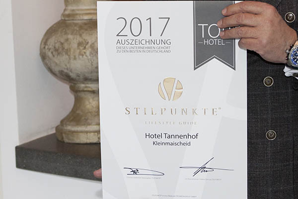 Stilpunkte Award fr den Tannenhof gab es auch schon fr das Jahr 2017. Fotos: Tannenhof