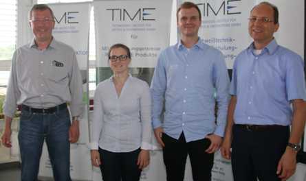 TIME-Chef Dr. Ralf Polzin (rechts) hatte mit den Referenten Dr. Martin Oster, Ann-Christin Rosenkranz und Jan Hagen einen guten Mix aus Theorie und Praxis aufgeboten. Foto: TIME