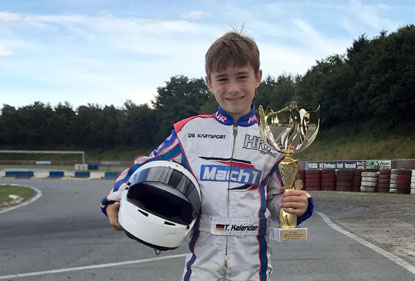 Tom Kalender aus Hamm holte den Doppelsieg in der Bambini-light Klasse bei dem Westdeutschen ADAC-Kart-Cup. Foto: pr