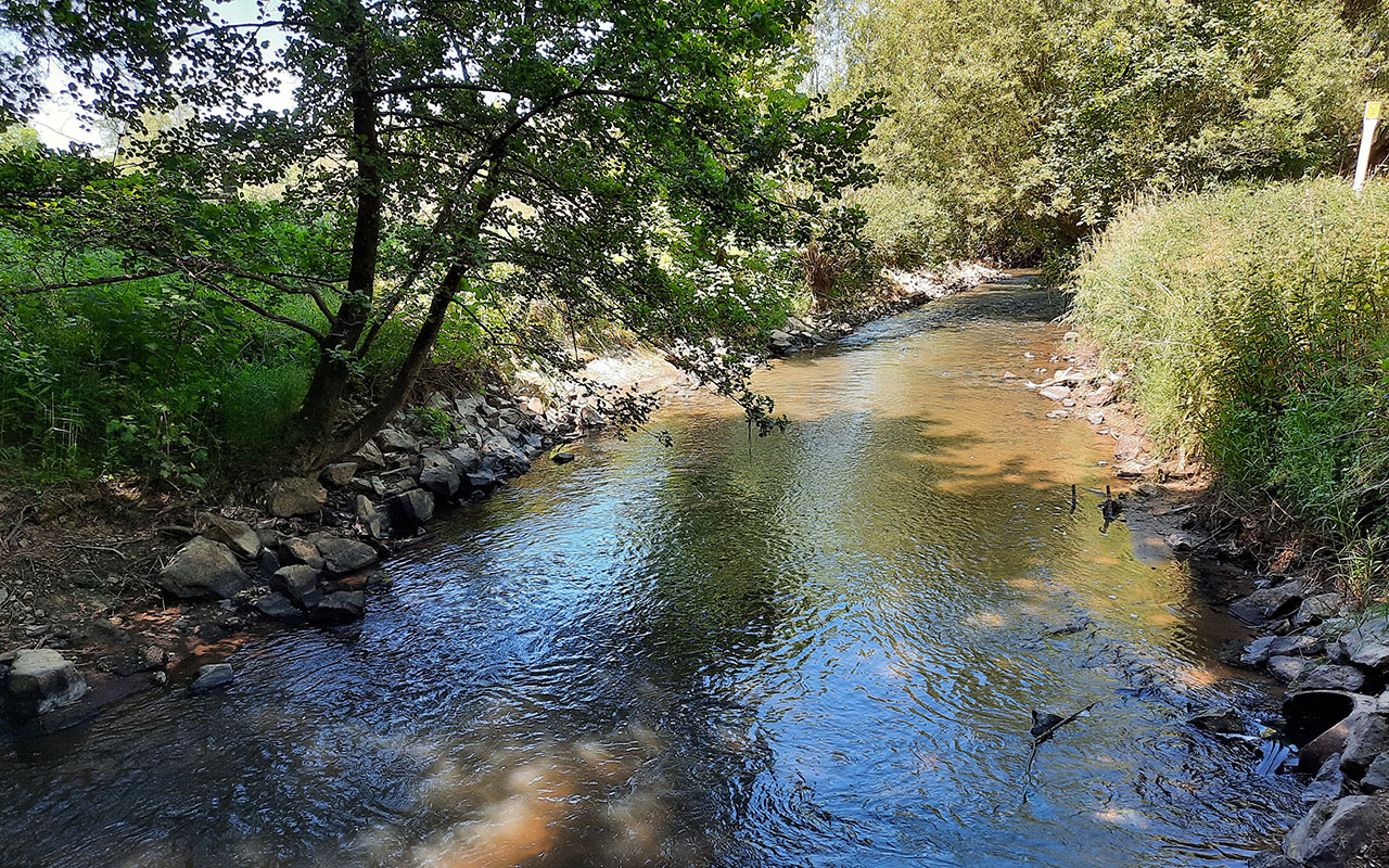 Die Wied bei Almersbach. Die Kreisverwaltung weist darauf hin, dass die Entnahme von Wasser aus oberirdischen Gewssern mittels Pumpen nur zulssig ist, wenn dafr eine ausdrckliche Entnahmeerlaubnis der Unteren Wasserbehrde vorliegt. (Foto: Elena Schfer)  