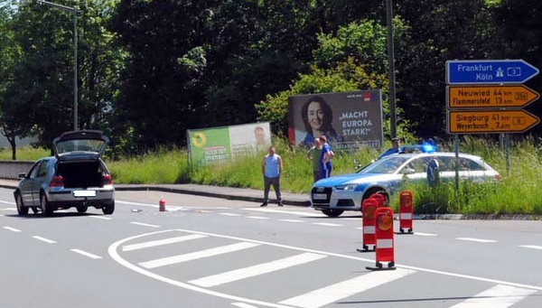 Verletzter Motorradfahrer bei Unfall in Altenkirchen 